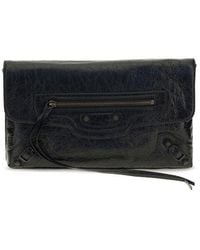Balenciaga - Black Lamb Ovis Aries Aries Clutch Bag - Lyst