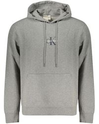 Calvin Klein - Gray Cotton Men's Hoodie - Lyst