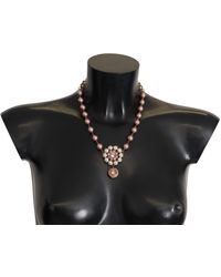 Dolce & Gabbana - Elegant Crystal Floral Statement Necklace - Lyst