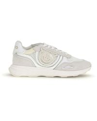 Pinko - White Calf Leather Bos Taurus Athletic Sneakers - Lyst