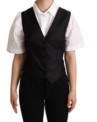 Dolce & Gabbana - Silk Sleeveless Waistcoat Vest - Lyst