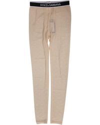 Dolce & Gabbana - Nylon Logo Lace Leggings Pants Underwear Elastane - Lyst