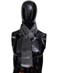 Missoni - Striped Wool Neck Wrap Fringes Scarf - Lyst