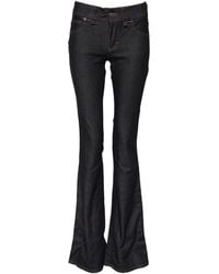 John Galliano - Blue Mid Waist Cotton Wide Leg Denim Jeans - Lyst