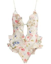 Zimmermann - Lucky Waterfall Swimsuit - Lyst