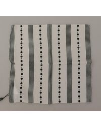 Dolce & Gabbana - Dotted Stripes Square Handkerchief Viscose Scarf - Lyst