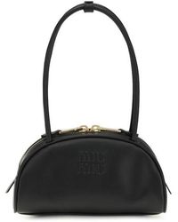 Miu Miu - Black Calf Leather Bos Taurus Shoulder Bag - Lyst