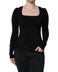 Dolce & Gabbana - Long Sleeves Blouse Square Neck Top - Lyst