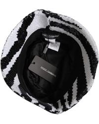 Dolce & Gabbana - Men Black White Zebra Sequin Bucket Cap Hat - Lyst