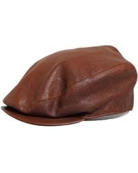 Dolce & Gabbana - Lamb Leather Newsboy Cloth Capello Hat - Lyst