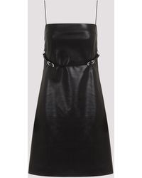 Givenchy - Black Voyou Lamb Leather Mini Dress - Lyst