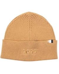 BOSS - Beige Cotton Cap (baseball Hat) - Lyst