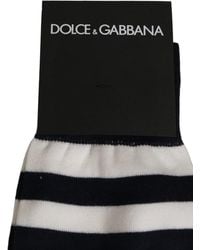 Dolce & Gabbana - Black White Stripes Cotton Mid Calf Accessory Socks - Lyst