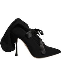Dolce & Gabbana - Stiletto Heels Mid Calf Boots Shoes Elastane Viscose - Lyst