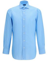 Finamore 1925 - Blue Cotton Shirt - Lyst