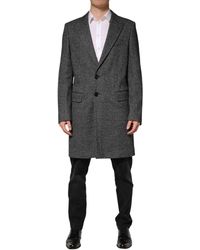 Dolce & Gabbana - Wool Blend Long Trench Coat Jacket Virgin Cotton Polyester Clothing - Lyst