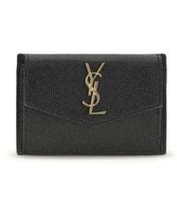 Saint Laurent - Black Calf Leather Bos Taurus Wallet - Lyst