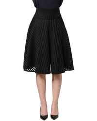 Pinko - Cotton Striped Fla Silhouette Aline Midi - Lyst