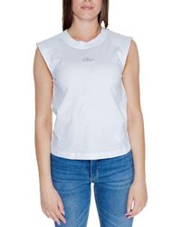 Calvin Klein - White Cotton Tops & T - Lyst