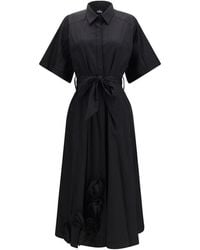 Ella - Black Cotton Casual Dress - Lyst