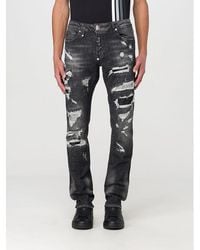 Philipp Plein - Gray Denim Slim Fit Jeans - Lyst