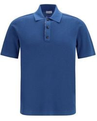 Burberry - Blue Wool Oves Aries Polo Shirt - Lyst