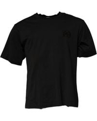 Dolce & Gabbana - Black Dg Logo Cotton Crew Neck T - Lyst