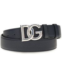 Dolce & Gabbana - Black Calf Leather Bos Taurus Regular Belt - Lyst