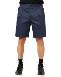 Dolce & Gabbana - Pleated Cotton Shorts - Lyst