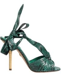 Dolce & Gabbana - Green Python Leather Heels Sandals Shoes - Lyst