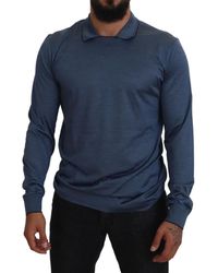 Dolce & Gabbana - Silk Polo Long Sleeve Pullover Sweater - Lyst