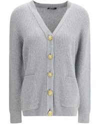 Balmain - Long Cashmere Cardigan With Buttons - Lyst