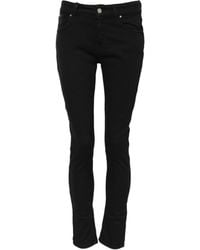 Dolce & Gabbana - Black Cotton Logo Skinny Mid Waist Denim Jeans - Lyst