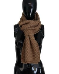 Dolce & Gabbana - Elegant Dark Knitted Scarf - Lyst