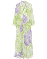 Malo - Green Cotton Dress - Lyst