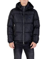 ARMANI EXCHANGE - Blue Polyamide Coat - Lyst