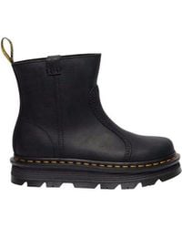 Dr. Martens - Black Leather Ankle Boots - Lyst