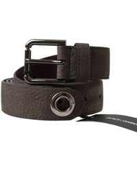 Dolce & Gabbana - Brown Leather Metal Bucklecintura Belt - Lyst