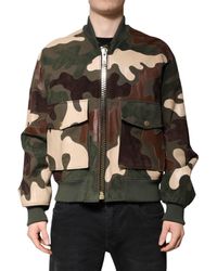 Dolce & Gabbana - Multicolor Cotton Bomber Full Zip Jacket - Lyst