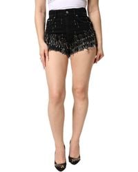 Dolce & Gabbana - Pins Cotton Denim Hot Pants Shorts - Lyst
