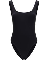 Burberry - One-Piece Swimsuit With Check Trim - Lyst