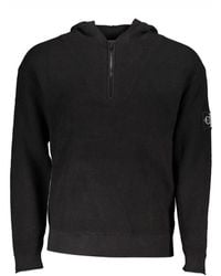 Calvin Klein - Sleek Cotton Hooded Sweater With Logo Detail - Lyst