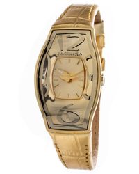 Chronotech - Gold Leather Watch - Lyst