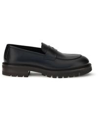 Ferragamo - Black Calf Leather Bos Taurus Slip - Lyst