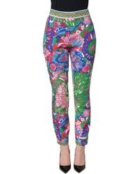 Dolce & Gabbana - Multicolor Floral Stretch Jersey Leggings Pants - Lyst