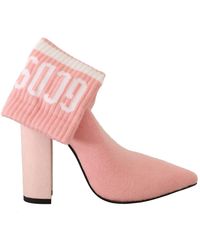 Gcds - Chic Suede Ankle Boots With Logo Socks - Lyst