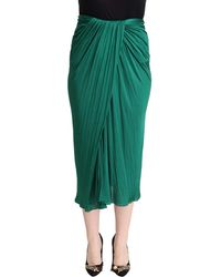 Dolce & Gabbana - Elegant Pleated High Waist Midi Skirt - Lyst