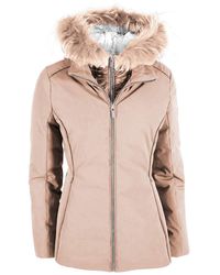 Yes-Zee - Chic Down Jacket With Fur-Trimmed Hood - Lyst