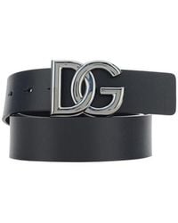 Dolce & Gabbana - Black Calf Leather Bos Taurus Regular Belt - Lyst