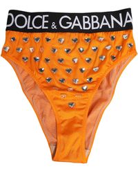 Dolce & Gabbana - Crystal High Waist Brief Panty Underwear Elastane Nylon Clothing - Lyst